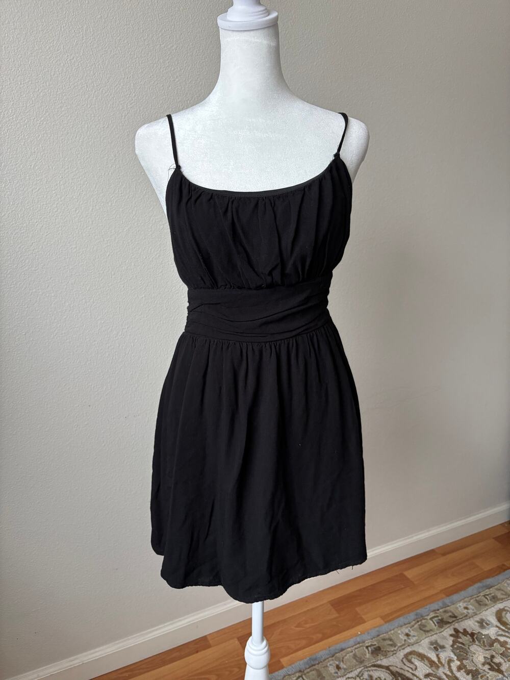 Shinestar Black Open Back Mini Dress M Tie Back Y2K